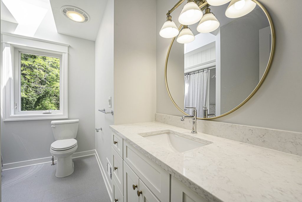 white marble bathroom renovation