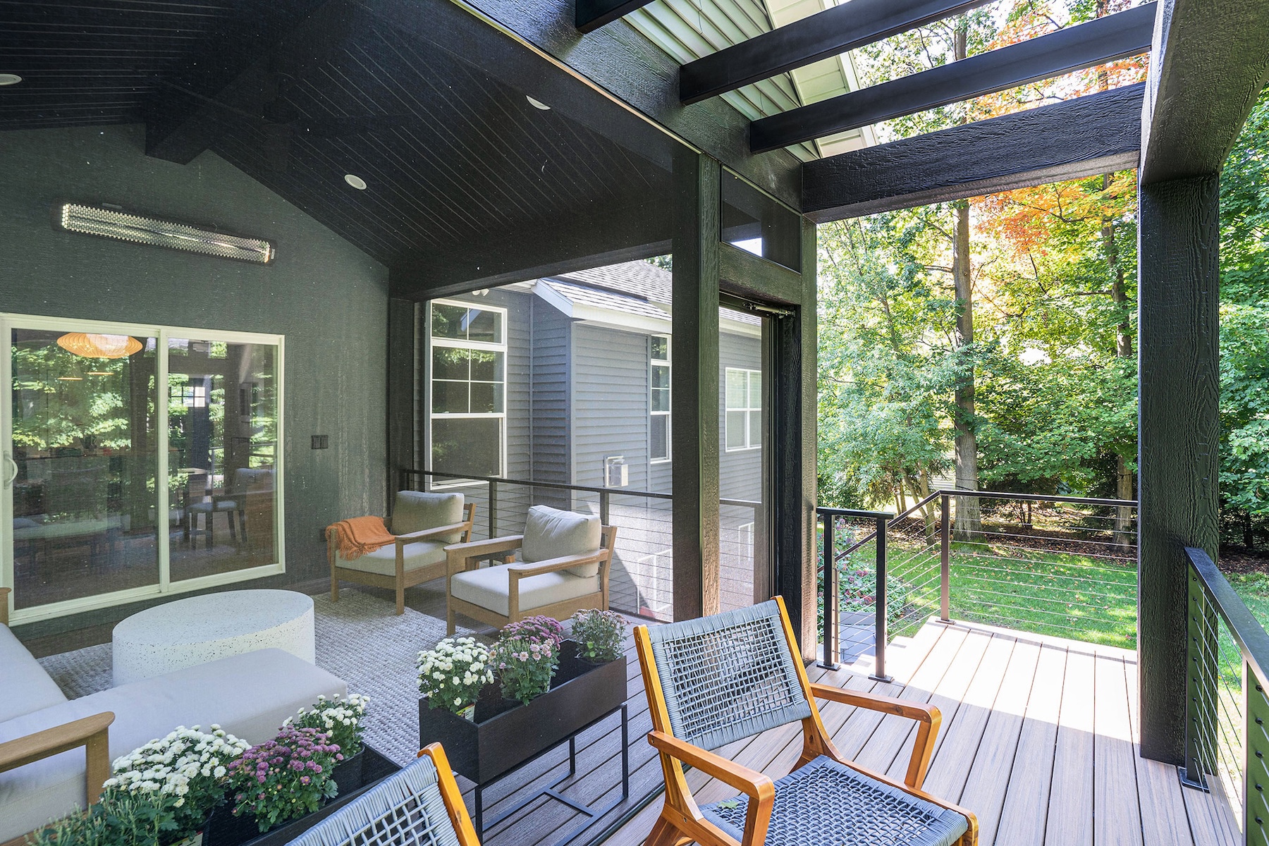 Covered porch structure