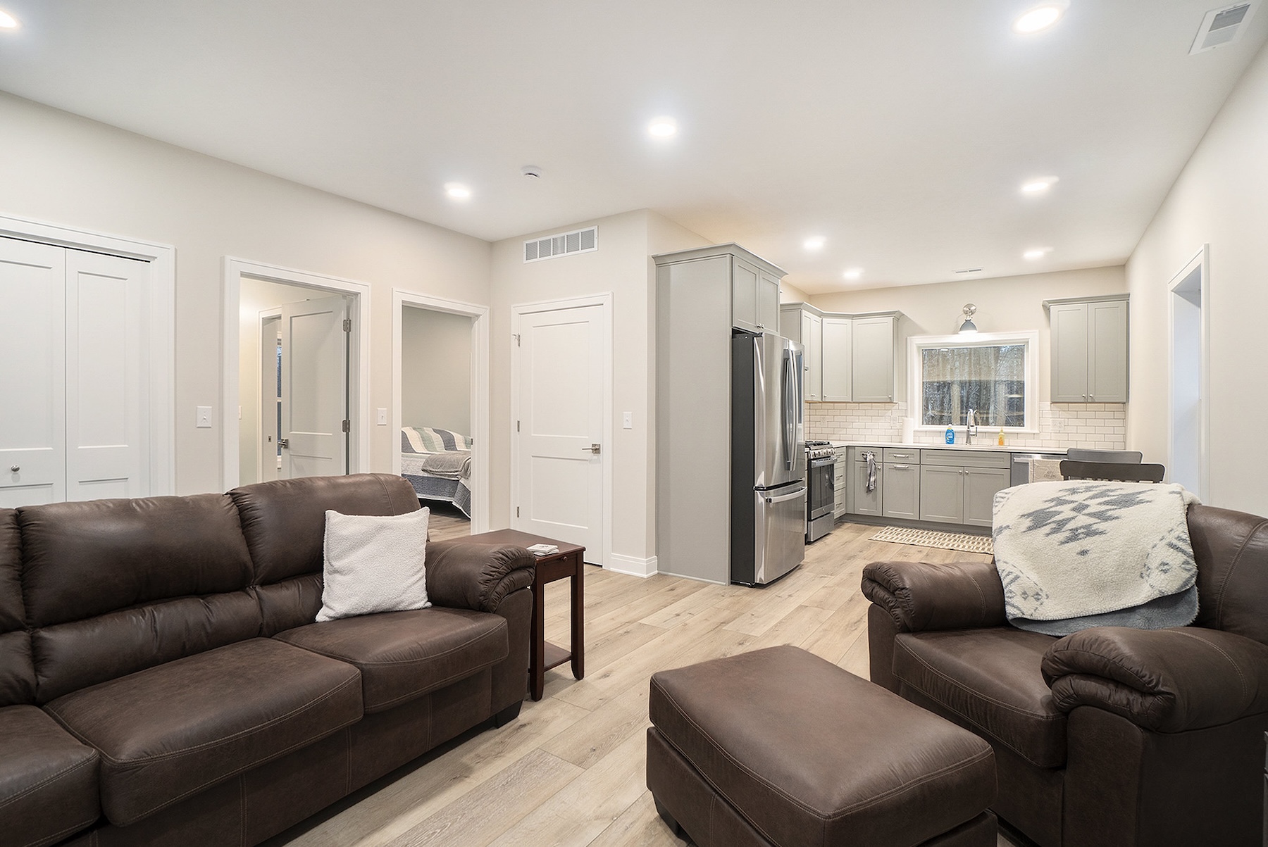 Open living area after a whole home remodel in Allendale
